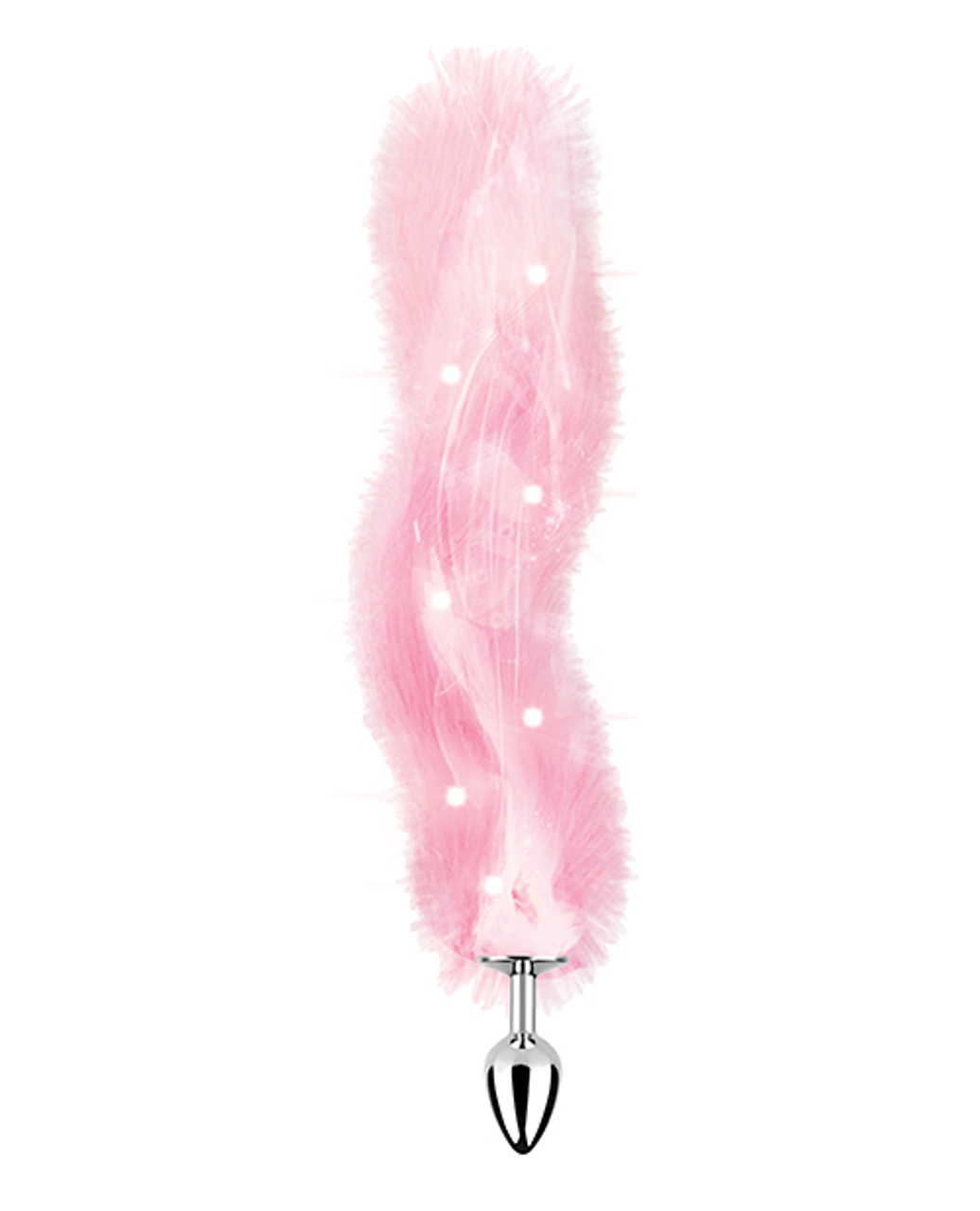 Anal Tail Foxy Light Up Faux Fur Butt Plug With Light Pink