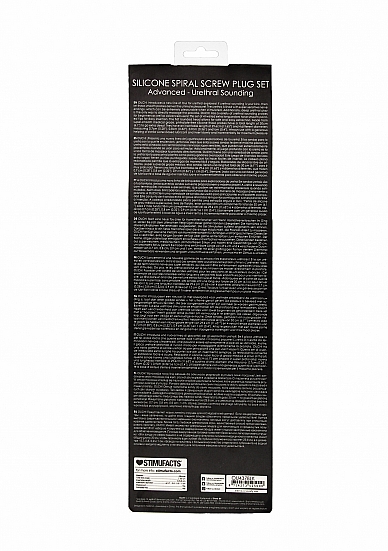 Ouch! Urethral Sounding Advanced Silicone Spiral Screw Plug Set Black 7 mm / 8 mm / 9 mm / 10 mm