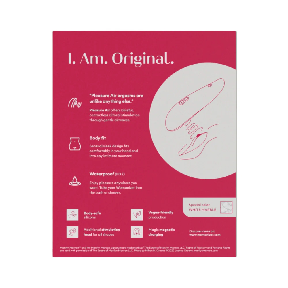 Womanizer Marilyn Monroe Pleasure Air Clitoral Stimulator White Marble