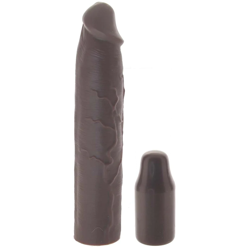 X-tensions Elite 9 in. Silicone Mega Extension Sleeve with 3 in. Extender Brown