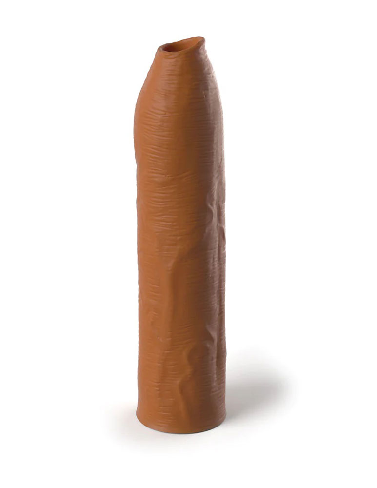 X-tensions Elite Uncut 7 in. Open-Ended Silicone Enhancement Sleeve Tan