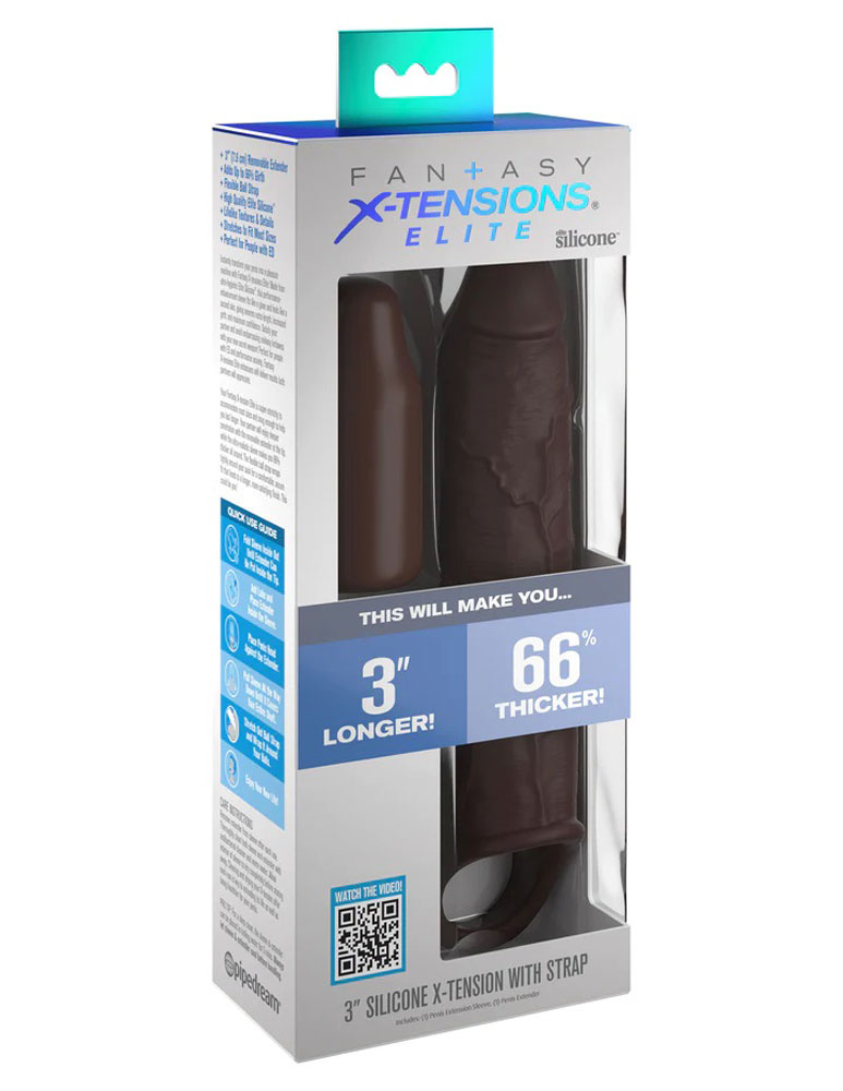 X-tensions Elite 7 in. Penis Extender with Strap Brown