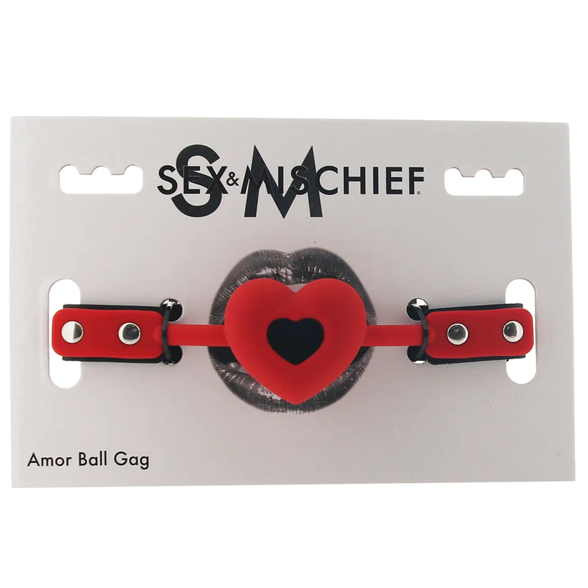 Amor Breathable Heart-Shaped Silicone Ball Gag Red