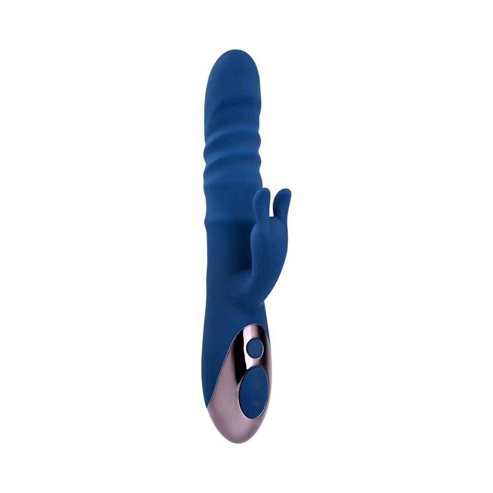 Thrusting Silicone Rabbit Vibrator with Dual Rings