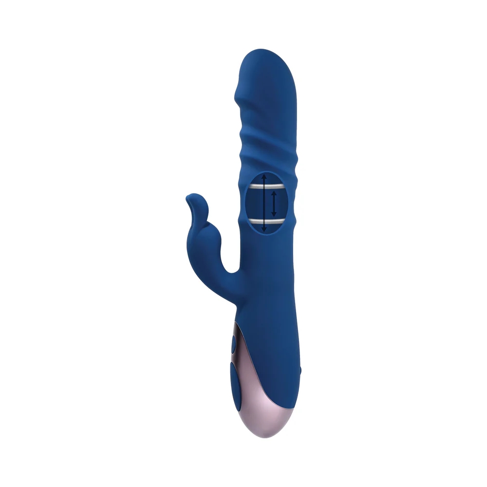 Thrusting Silicone Rabbit Vibrator with Dual Rings