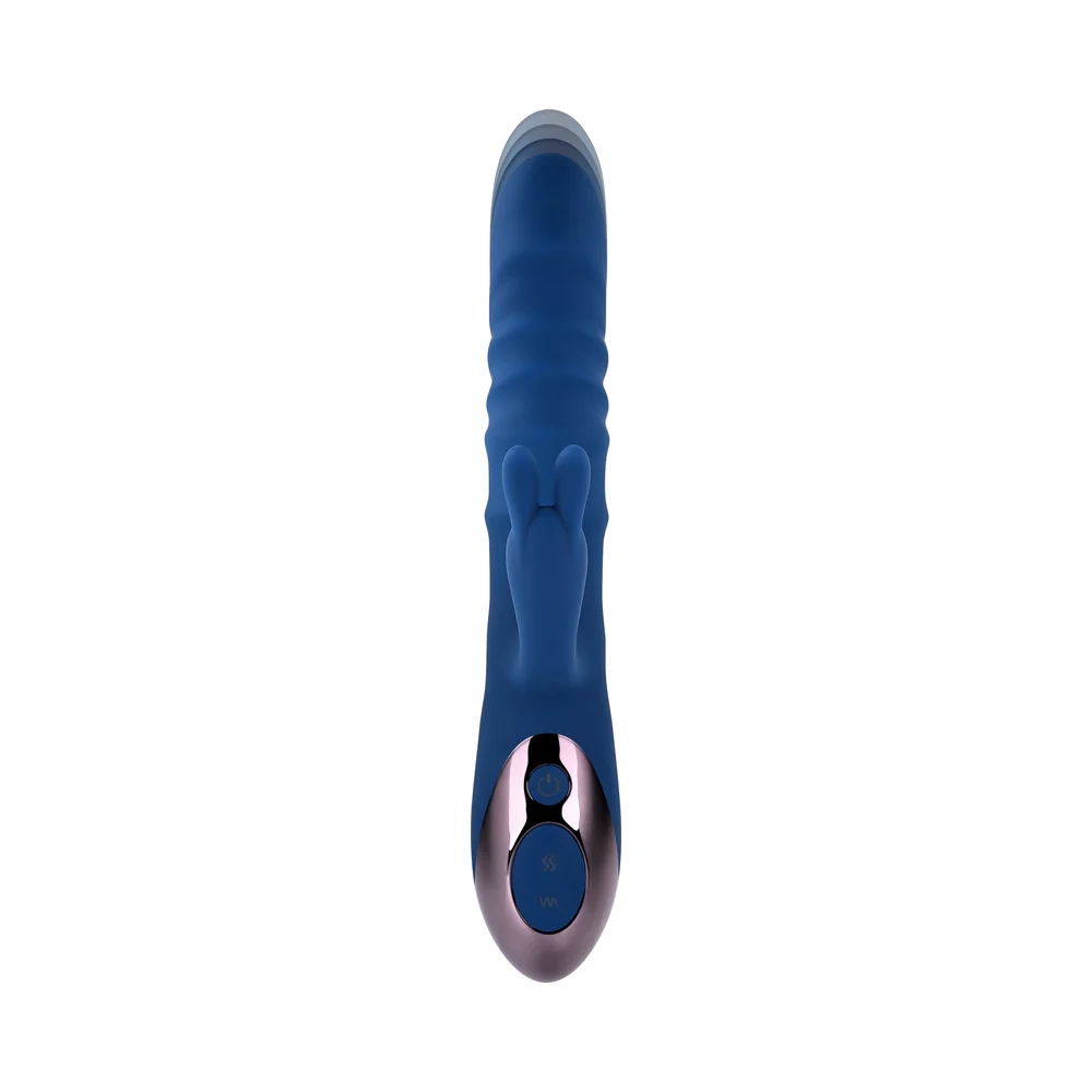 Thrusting Silicone Rabbit Vibrator with Dual Rings