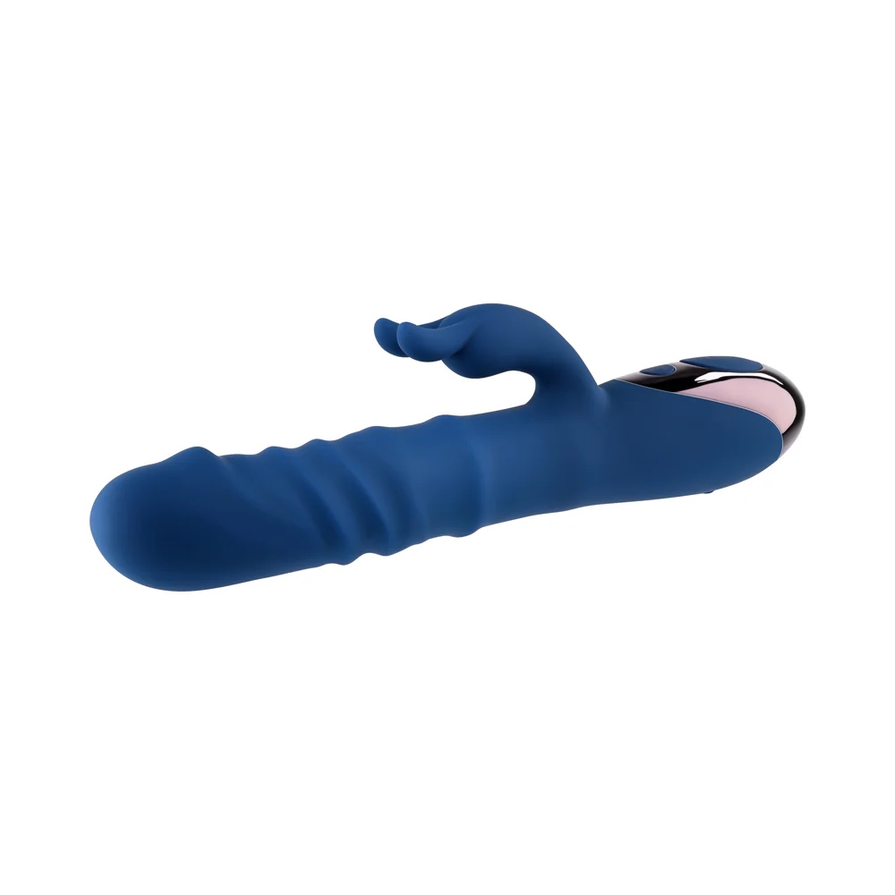 Thrusting Silicone Rabbit Vibrator with Dual Rings