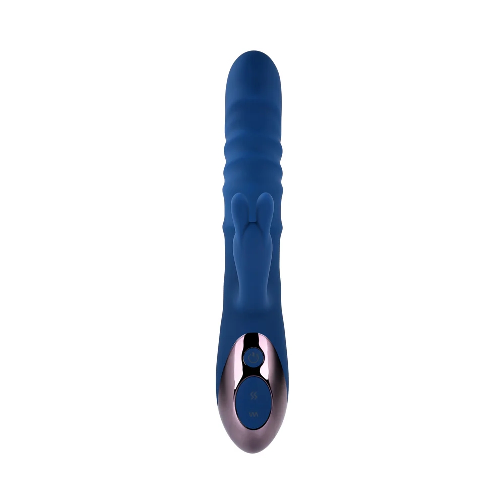 Thrusting Silicone Rabbit Vibrator with Dual Rings
