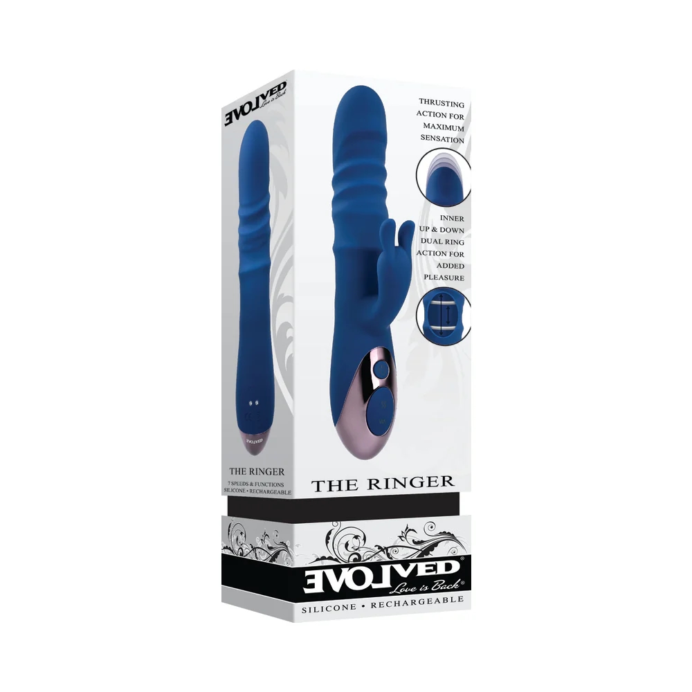 Thrusting Silicone Rabbit Vibrator with Dual Rings