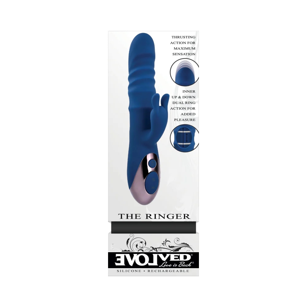 Thrusting Silicone Rabbit Vibrator with Dual Rings