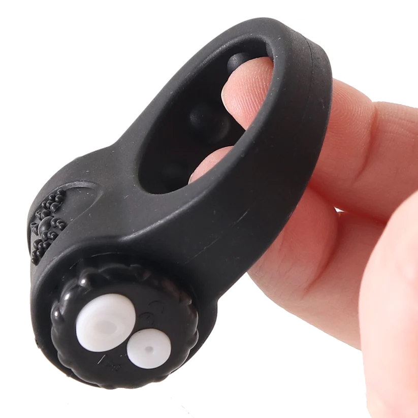 Vibrating Silicone Cock Ring Black
