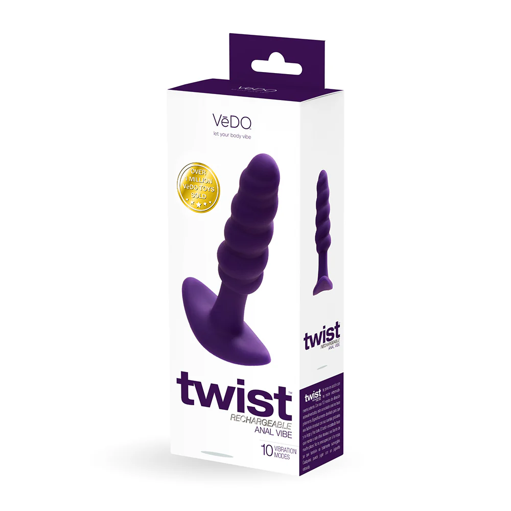 VeDO Twist Silicone Vibrating Butt Plug Purple