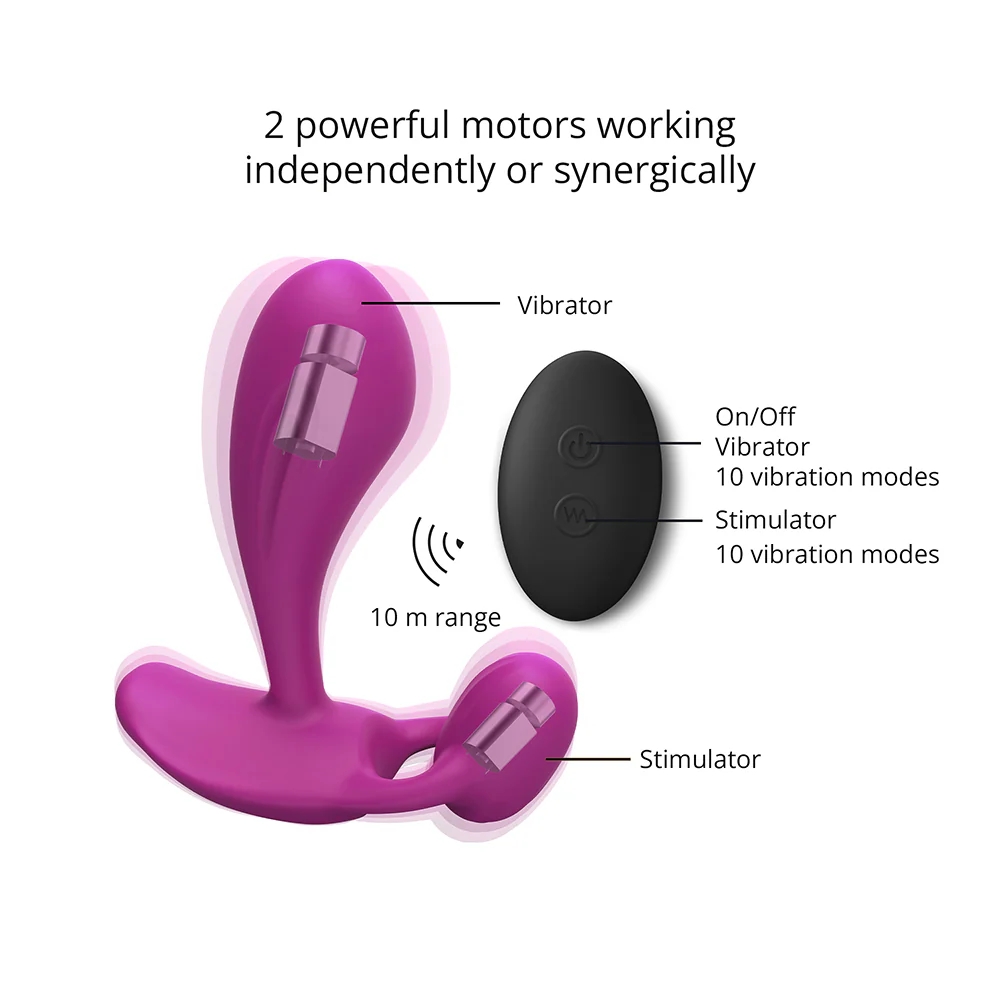 Witty Remote-Controlled P-Spot & G-Spot Dual Stim Vibrator