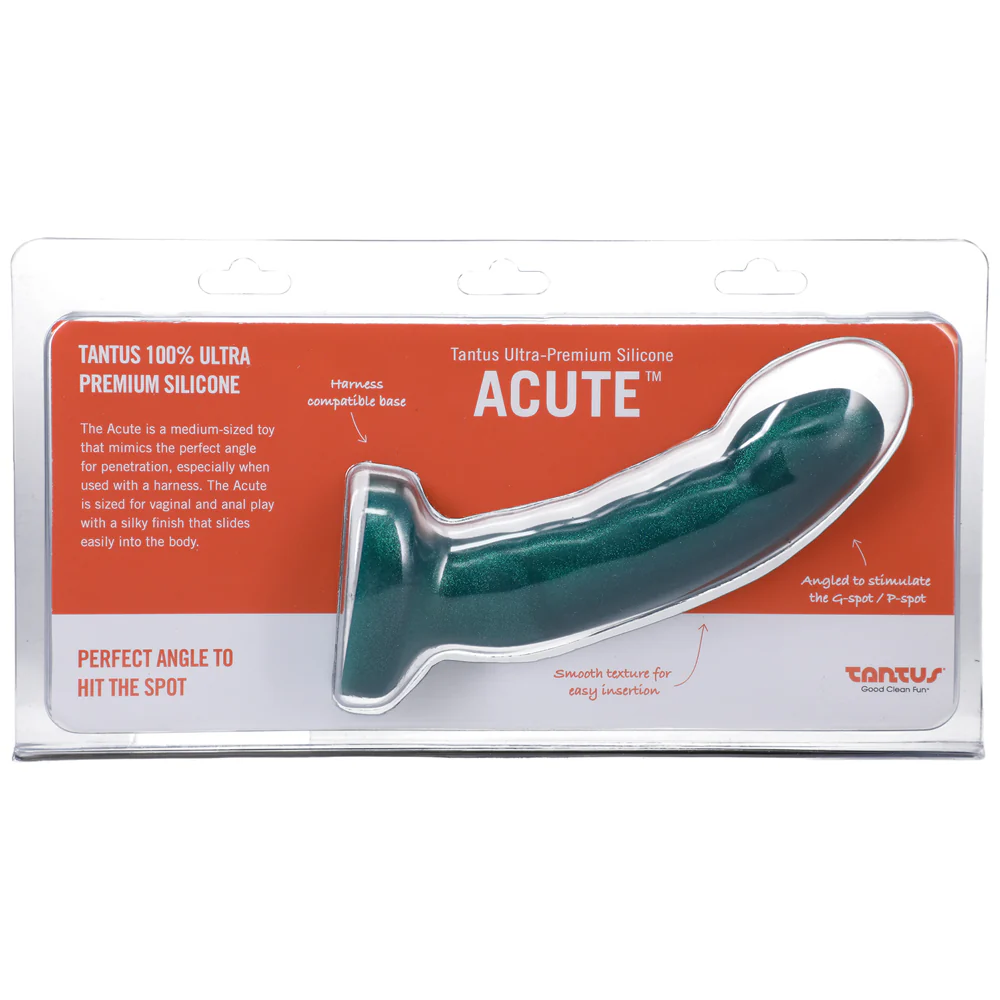 5 Inch Acute Curved Silicone Dildo Medium-Firm Emerald