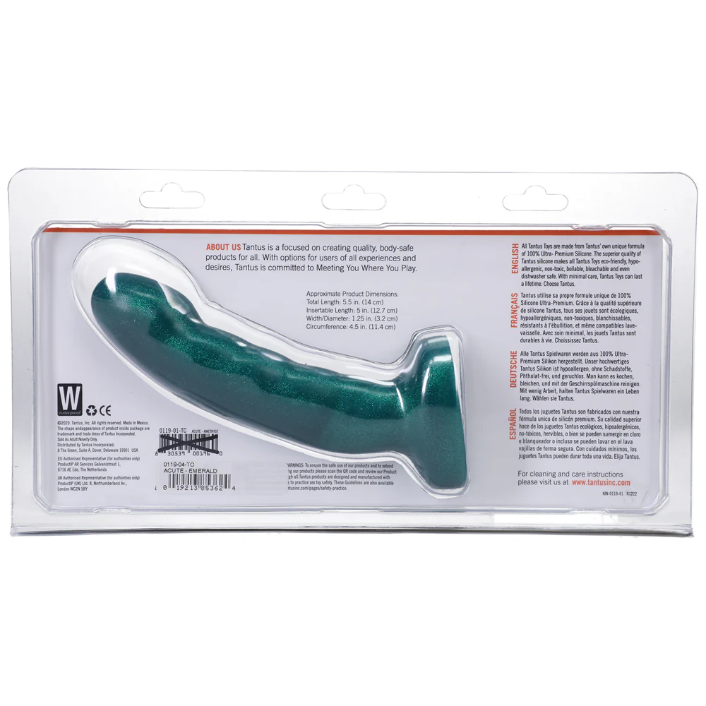 5 Inch Acute Curved Silicone Dildo Medium-Firm Emerald