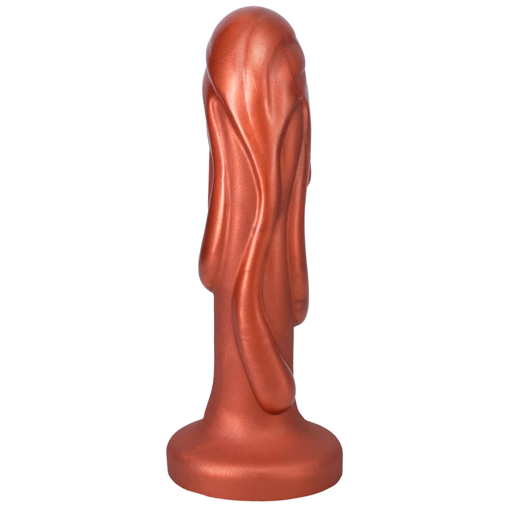 7 Inch Magma Textured Fantasy Silicone Dildo – Copper
