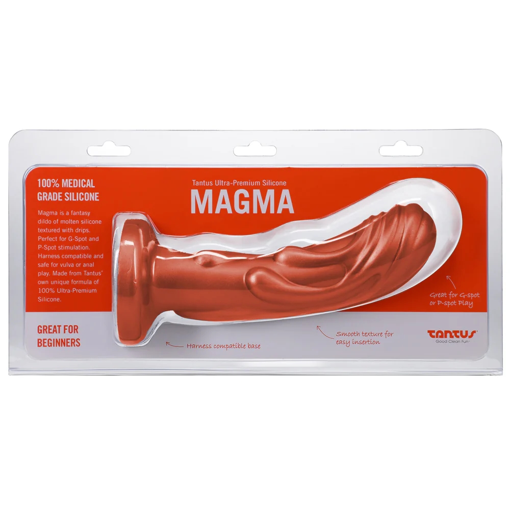 7 Inch Magma Textured Fantasy Silicone Dildo – Copper