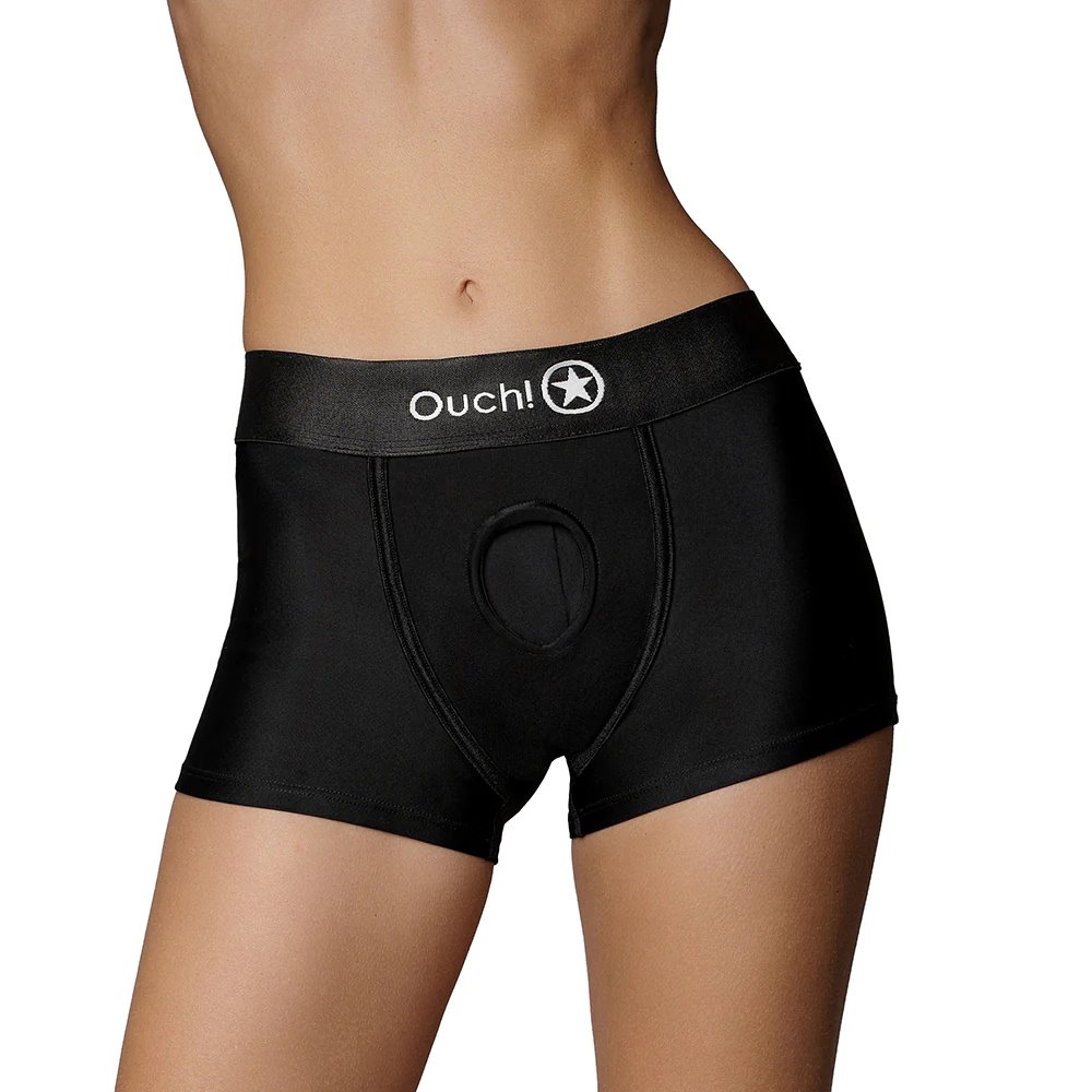 Vibrating Strap-on Boxer Black