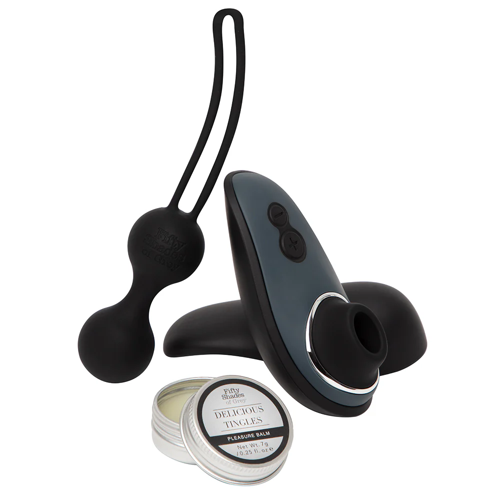 Fifty Shades of Grey x Womanizer Desire Blooms Clitoral & Kegel Kit Black