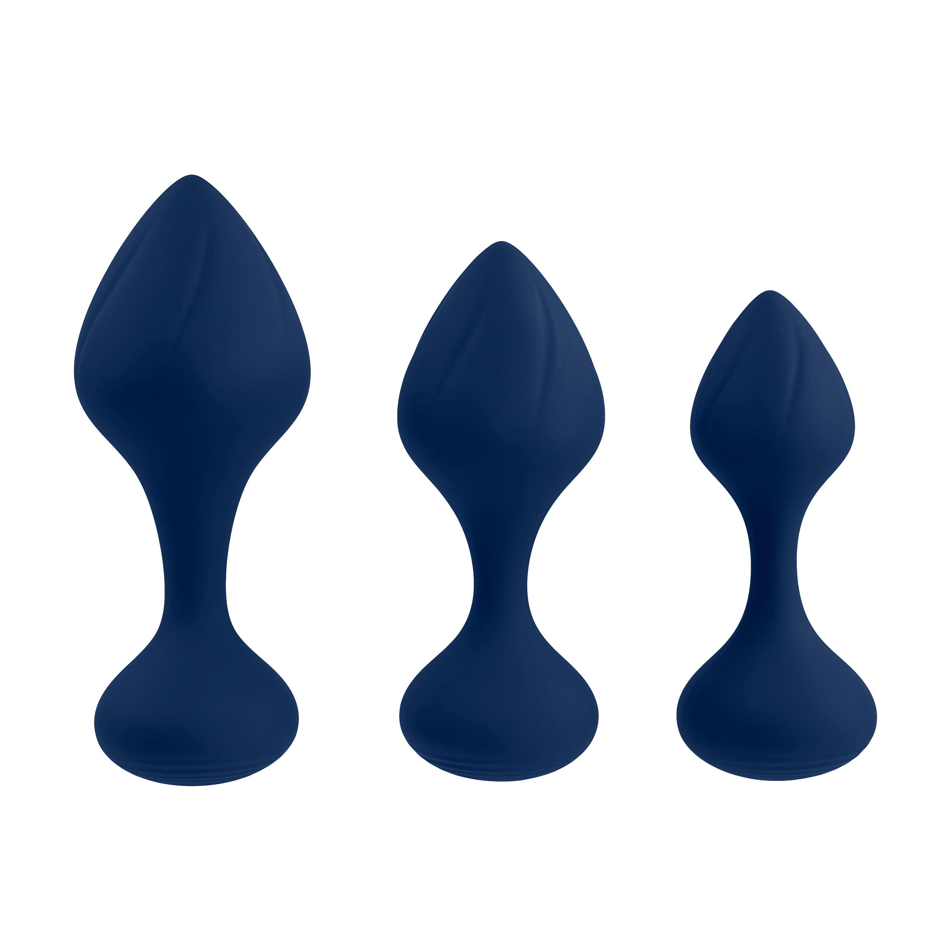 Anal Training Butt Plug Kit 3-Pc Navy