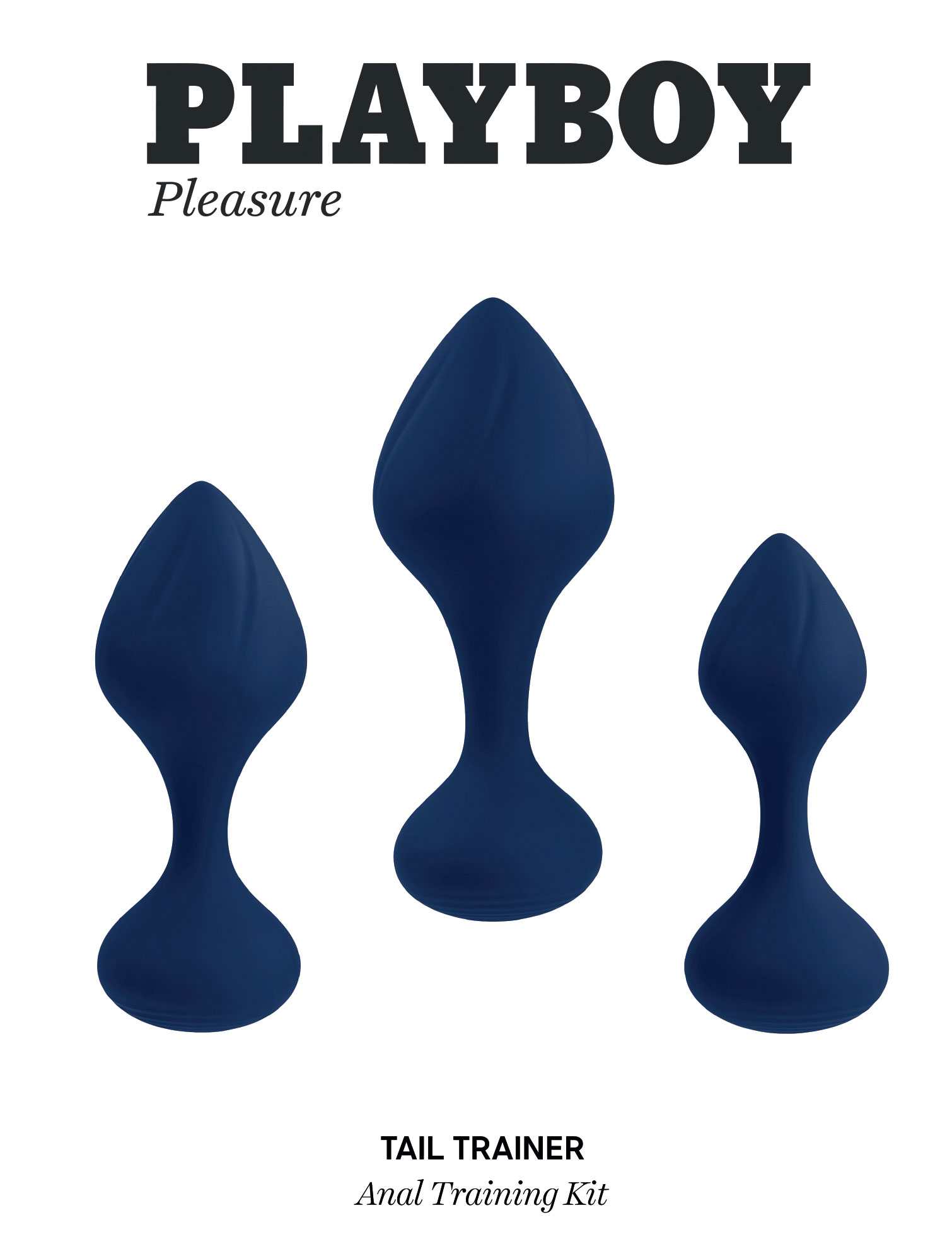 Anal Training Butt Plug Kit 3-Pc Navy