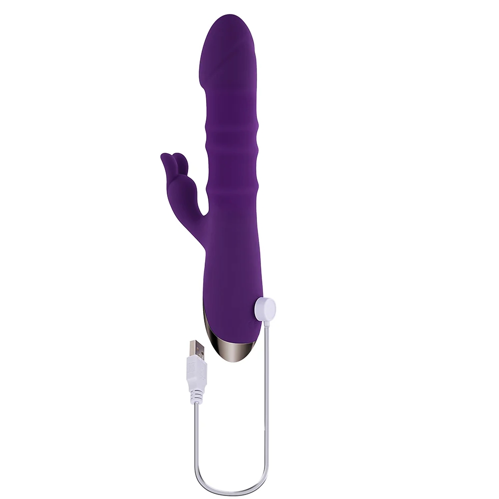 Playboy Hop To It Thrusting Silicone Dual Stimulation Vibrator