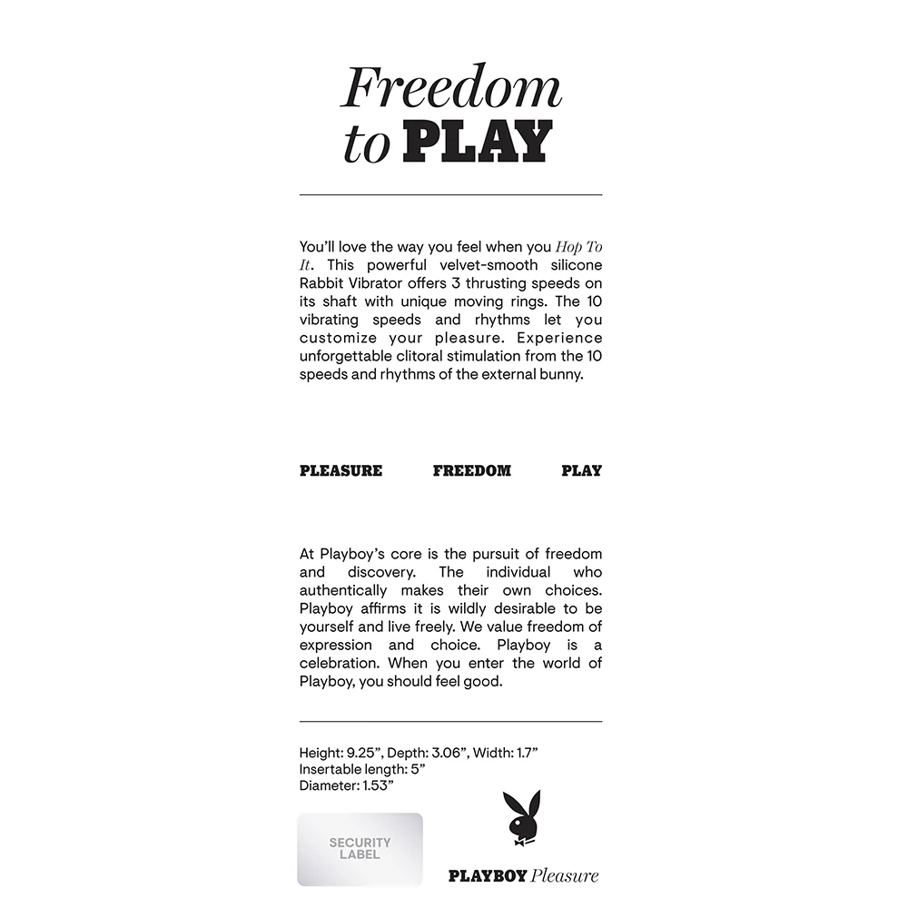 Playboy Hop To It Thrusting Silicone Dual Stimulation Vibrator