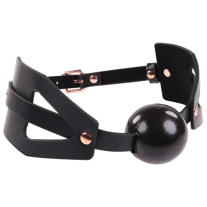 Brat Adjustable Silicone Ball Gag with Faux Leather Strap