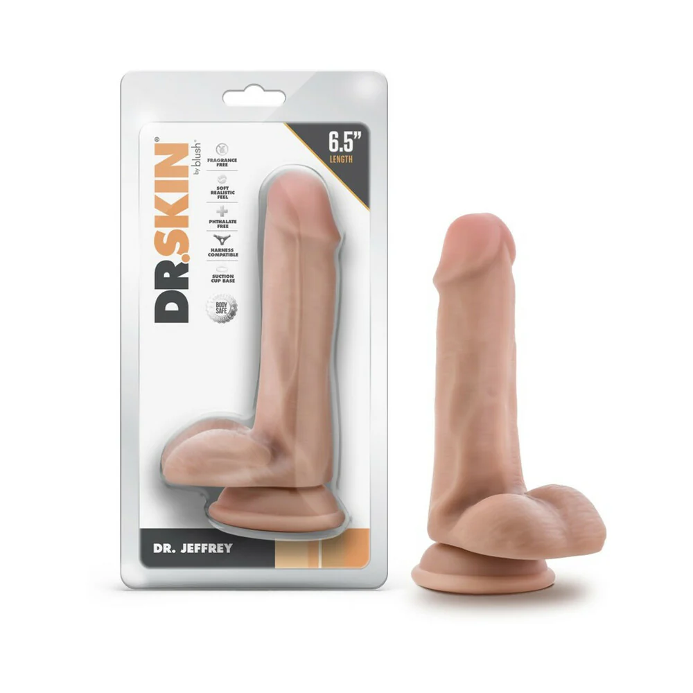 6.5 in. Realistic Dildo with Balls Beige