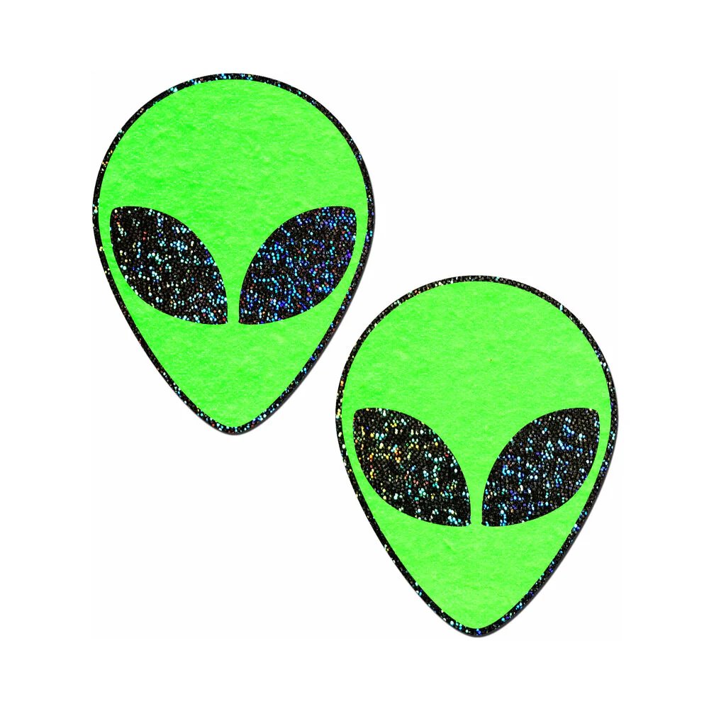Pastease Glow-in-the-Dark Glitter Alien Pasties Green (86943) | SlipDix.com