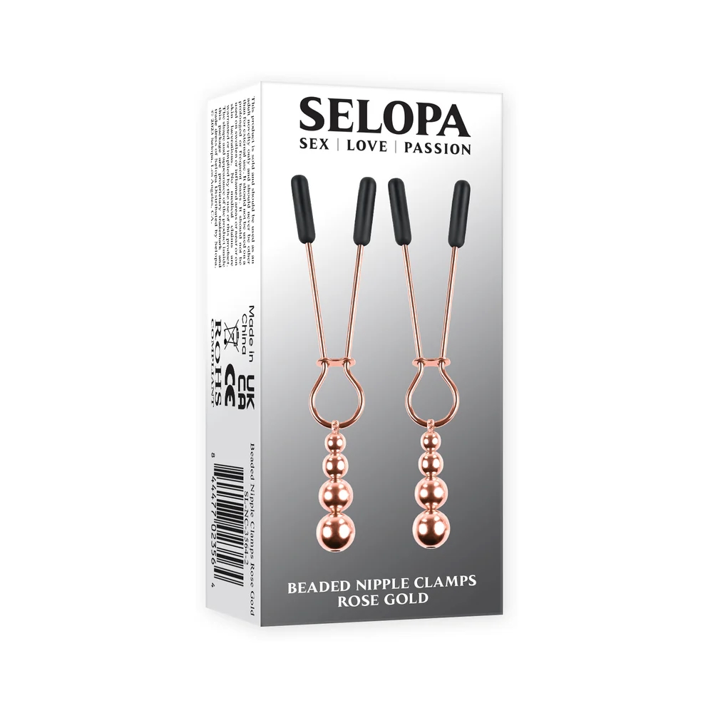 Selopa Beaded Nipple Clamps in Rose Gold