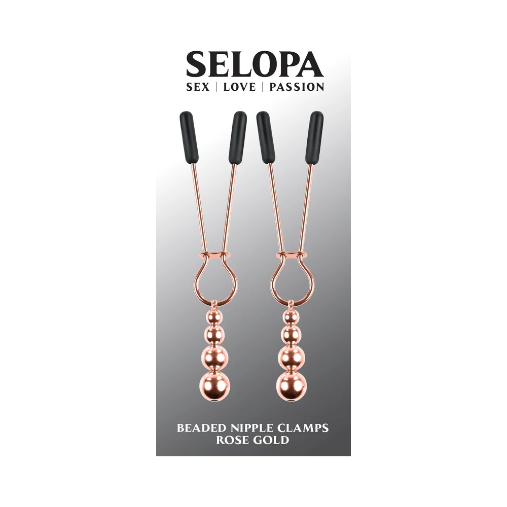 Selopa Beaded Nipple Clamps in Rose Gold