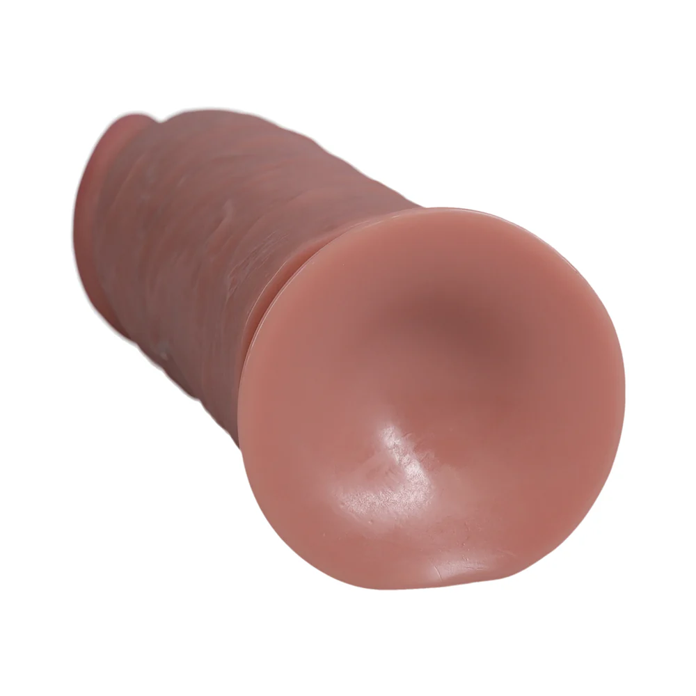 9 in extra thick realistic dildo with suction cup tan