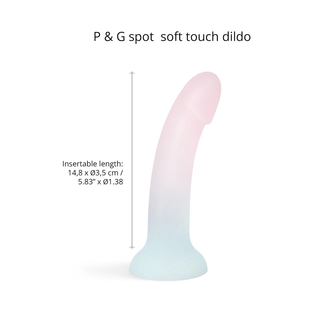 6 in. Dildolls Galactica Glitter Dildo Pink/Green