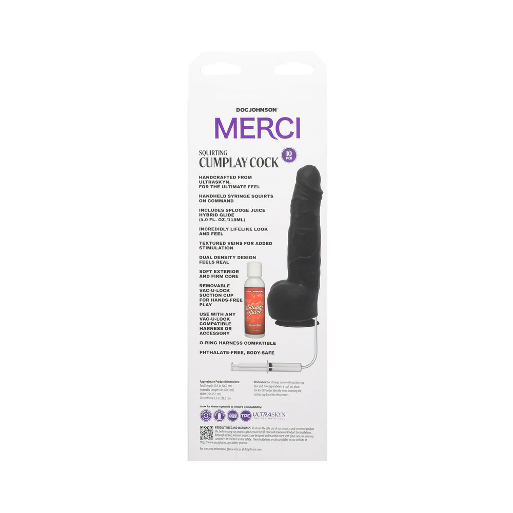 10 in merci squirting cumplay dildo vac u lock black