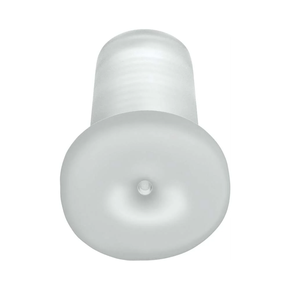 Self lubricating stroker slide and glide frosted male masturbator