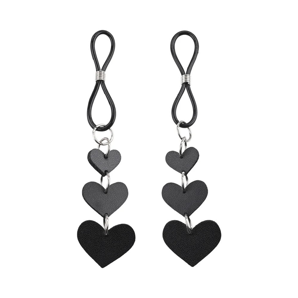 Adjustable Faux Leather Heart Nipple Ties