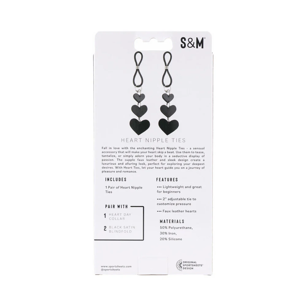 Adjustable Faux Leather Heart Nipple Ties