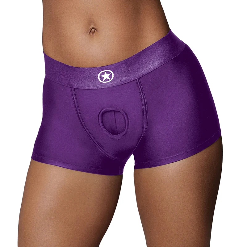 Vibrating Strap-on Boxer Purple