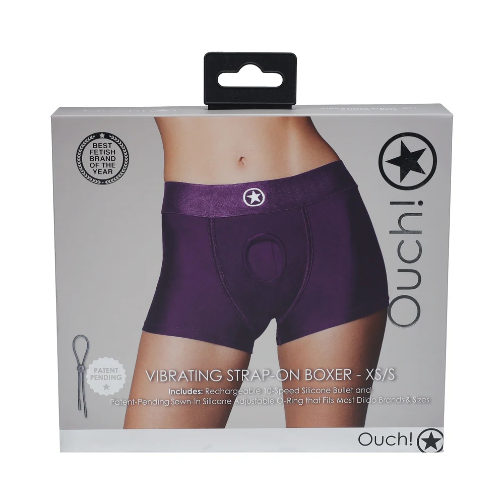 Vibrating Strap-on Boxer Purple