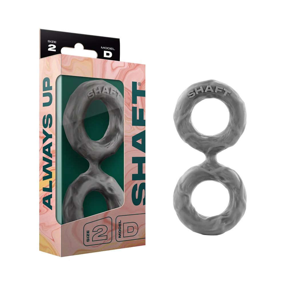 Shaft Model D: Double Cock Ring Grey Size 2
