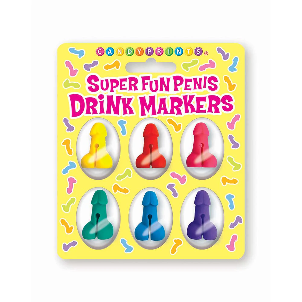 Super Fun Penis Drink Markers 6-Piece Set (88675) | SlipDix.com