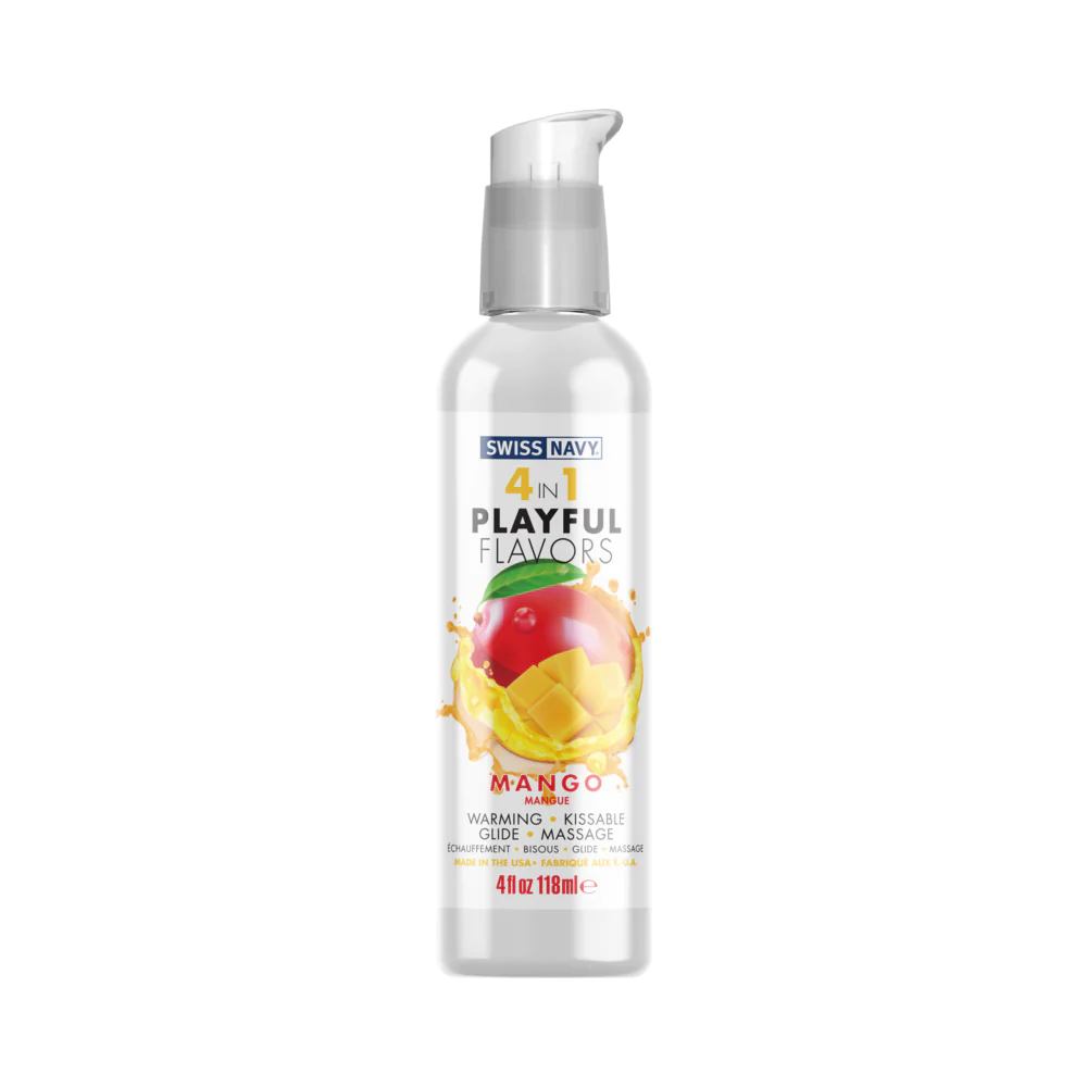 Swiss Navy 4 in 1 Playful Flavors Mango 4 oz. (89299) | SlipDix.com