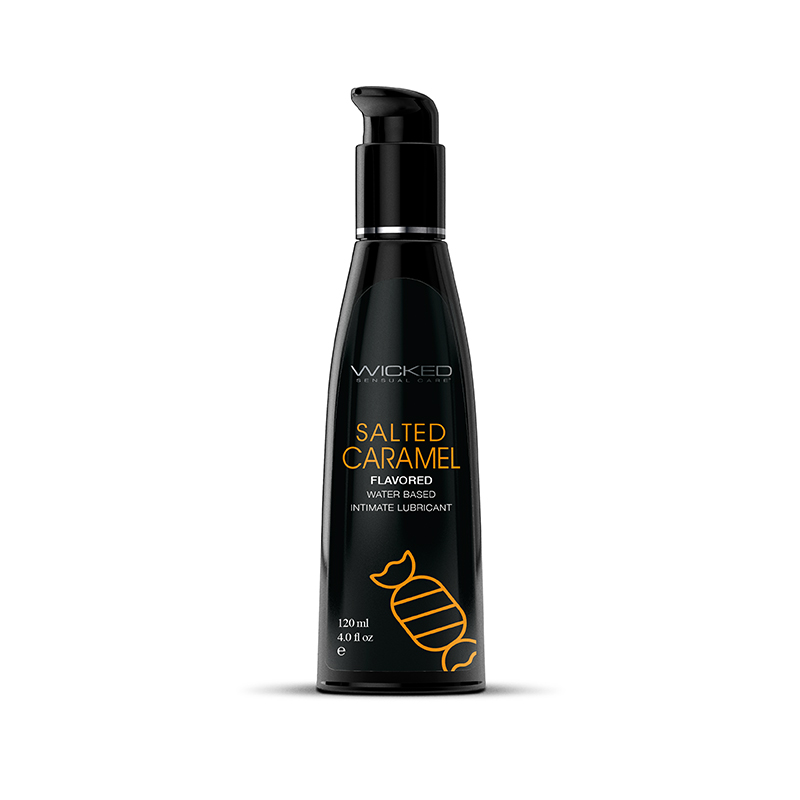 Wicked Aqua Salted Caramel Water-Based Flavored Lubricant 4 oz.