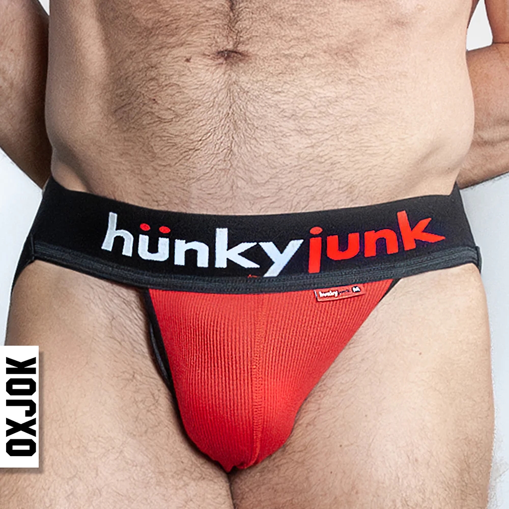 Oxballs Oxjok Hunker Comfy-Pouch Slider-Strap Jock Red Hot