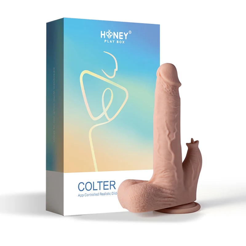 8.5 in. Colter App-Controlled Realistic Thrusting Dildo with Clit Licker