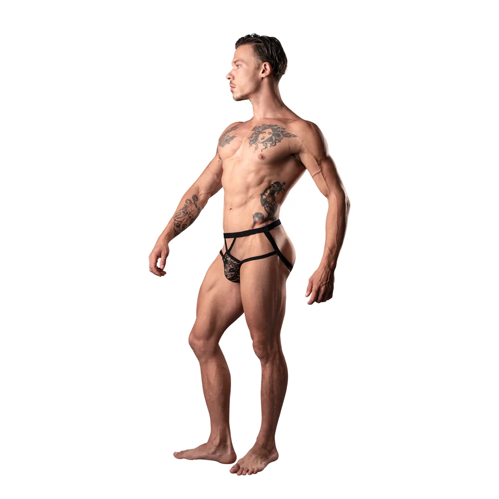 Male Power Lucifer Strappy Jock Strap Black