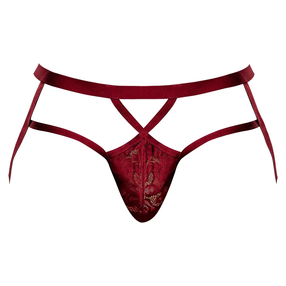 Male Power Lucifer Strappy Jock Strap Burgundy