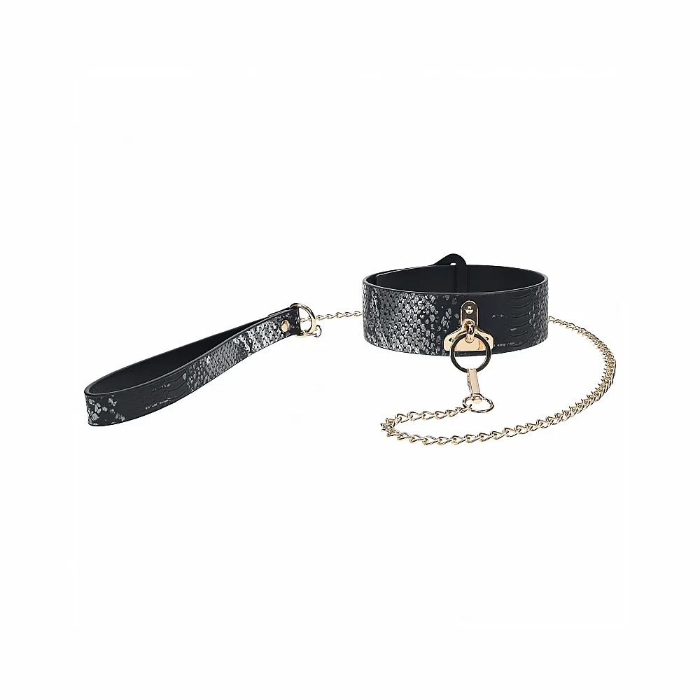 Florence Collection Collar with Leash Black