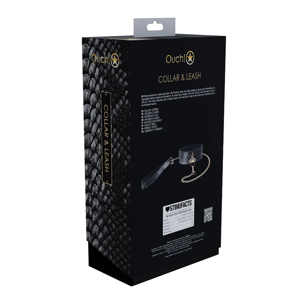 Florence Collection Collar with Leash Black